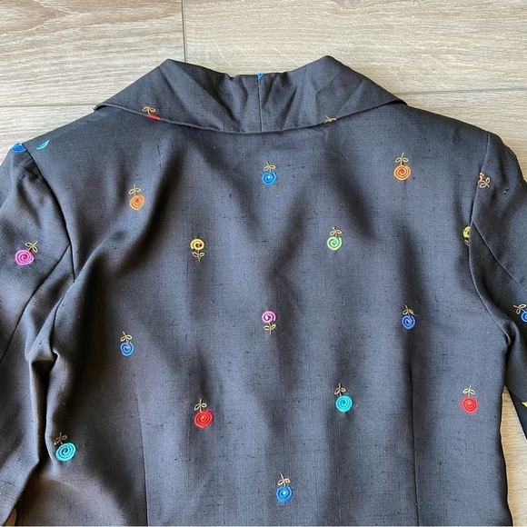 Vintage Peter Martin Pure Silk Floral Embroidered Blazer - Picture 14 of 16